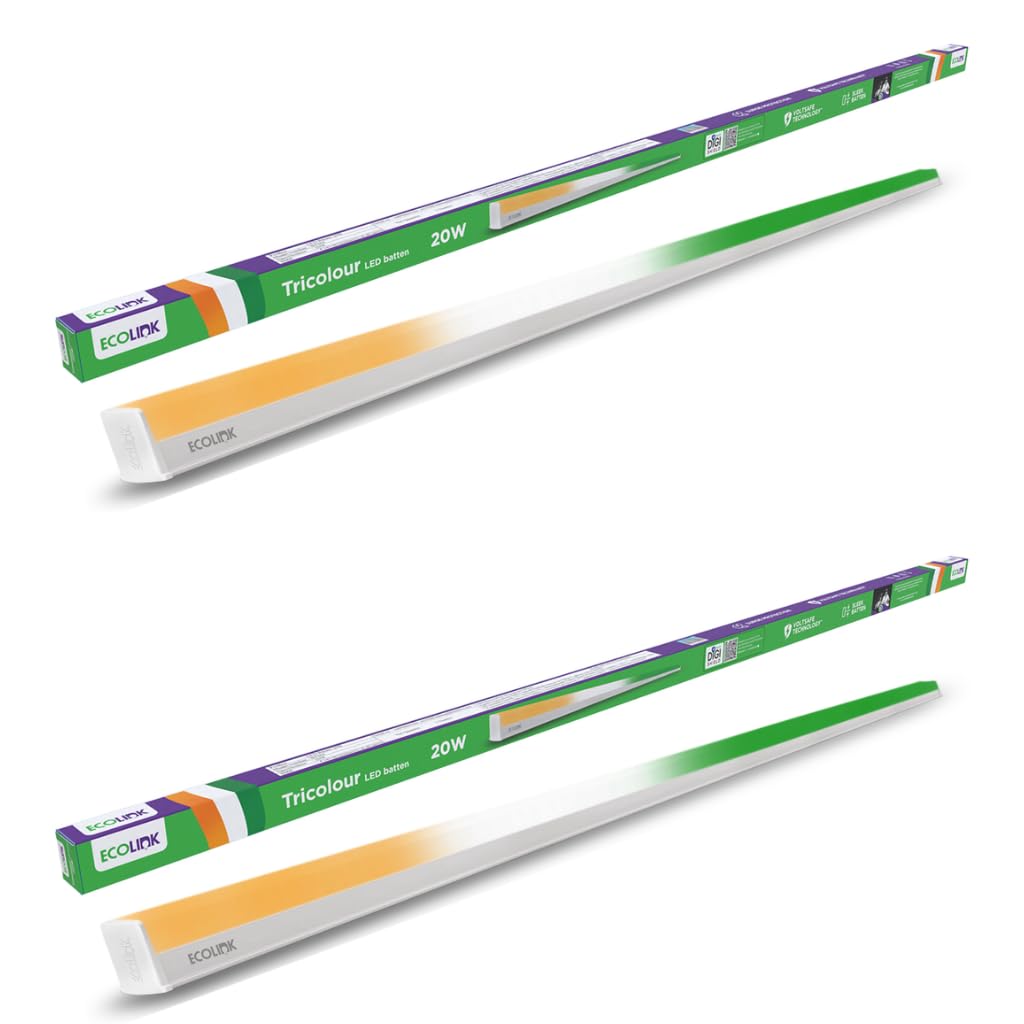 EcoLink 20W Tricolour LED Batten Light | Sleek Slim LED Tube Light | Energy Efficient with Surge Protection | Ideal for Home, Office & Decorative Lighting | 3-in-1 Colour Changing, Pack of 2-image-39