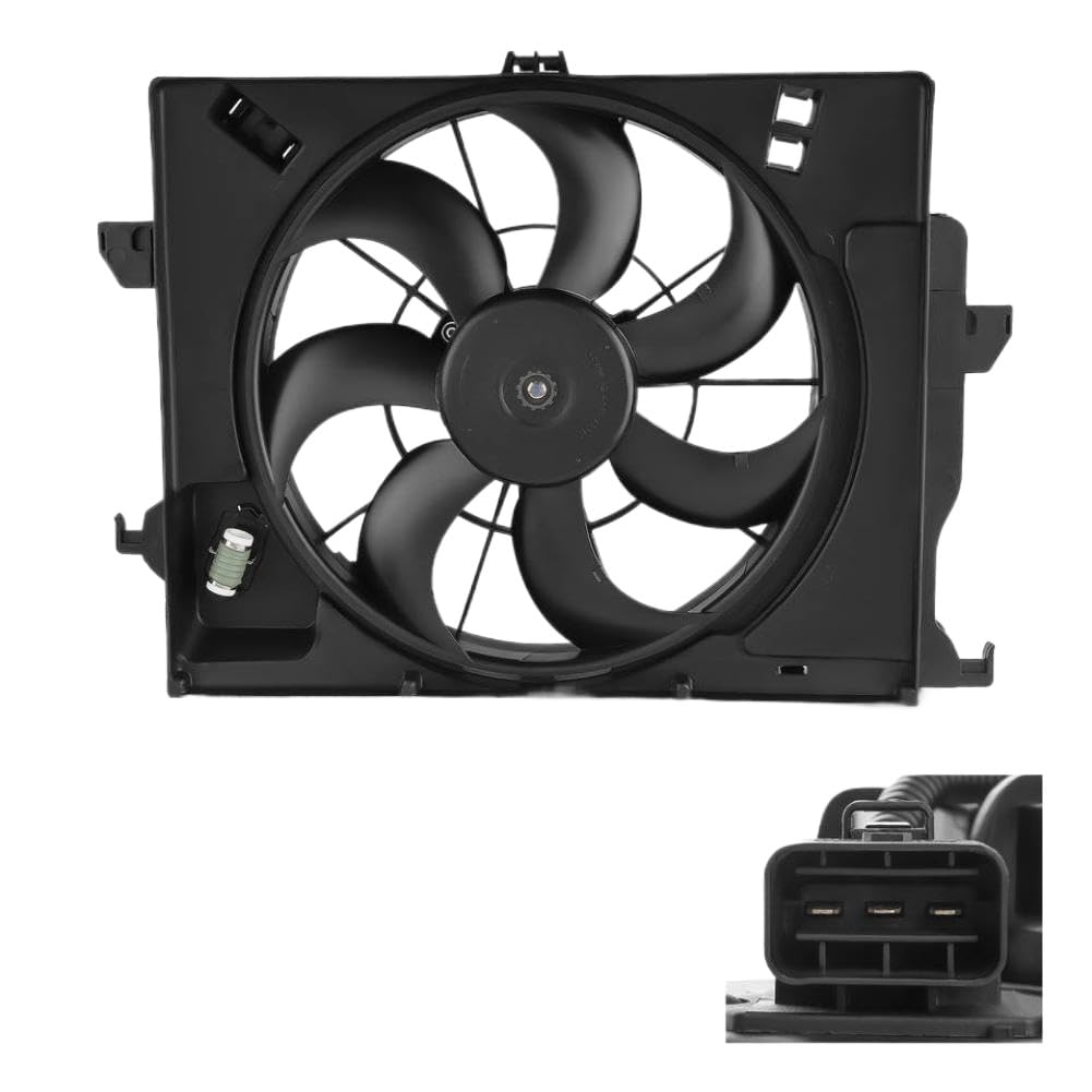 AC Condenser Radiator Cooling Fan 253801R050 253804L050 Compatible with 2012-2017 Rio Accent