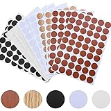 540 Pieces Screw Hole Stickers Adhesive Furniture Screw Stickers 10 Sheets 5 Colors PVC Cover Caps...