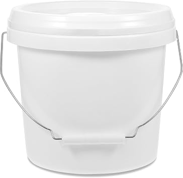 OSALADI 1 Gallon Paint Bucket with Lid Round Plastic Painting Bucket for Paint Storage Pigment with Handle for Art Supplies Leftover Home and Outdoor Use
