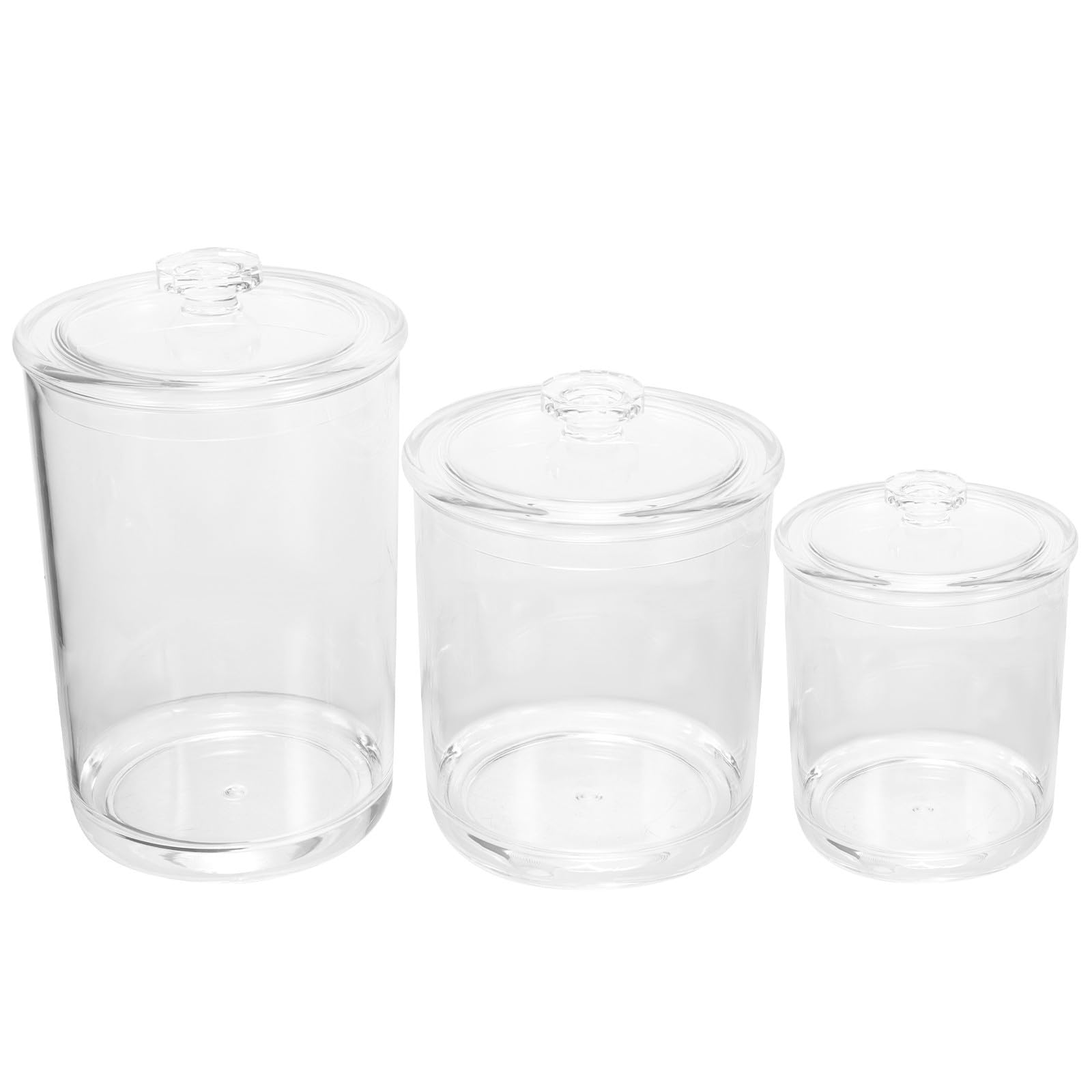 Set di 3 Barattoli Trasparenti Coperchio, Capacità 1000ml, 750ml e 350ml, Chiusura Ermetica in Ps per Conservare Alimenti Freschi e Organizzare la Cucina