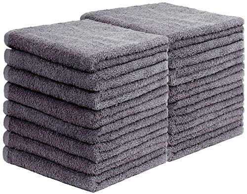 GREEN MARK Textilien 20er Pack Frottier Gästetücher mit Aufhänger 30x50cm GÄSTETUCH GÄSTE-Handtuch Farbe: Anthrazit grau Cover