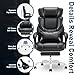 High Back Office Chair with Adjustable Headrest, Retractable Footrest & Lumbar Pillow, Ergonomic Bonded Leather Executive Desk Chair, Thick Padded Cushion, 90–135° Reclining Chair for Home OfficeBlack