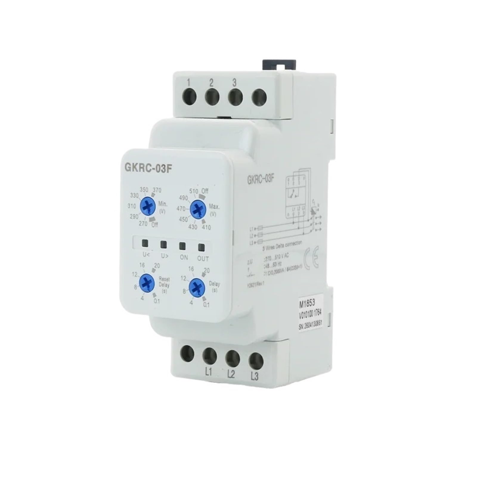 Protecteur de séquence de phase GKRC-03F contre la sous et surtension