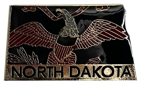 Wholesale Pack of 24 North Dakota State Map Motorcycle Hat Cap Lapel Pin