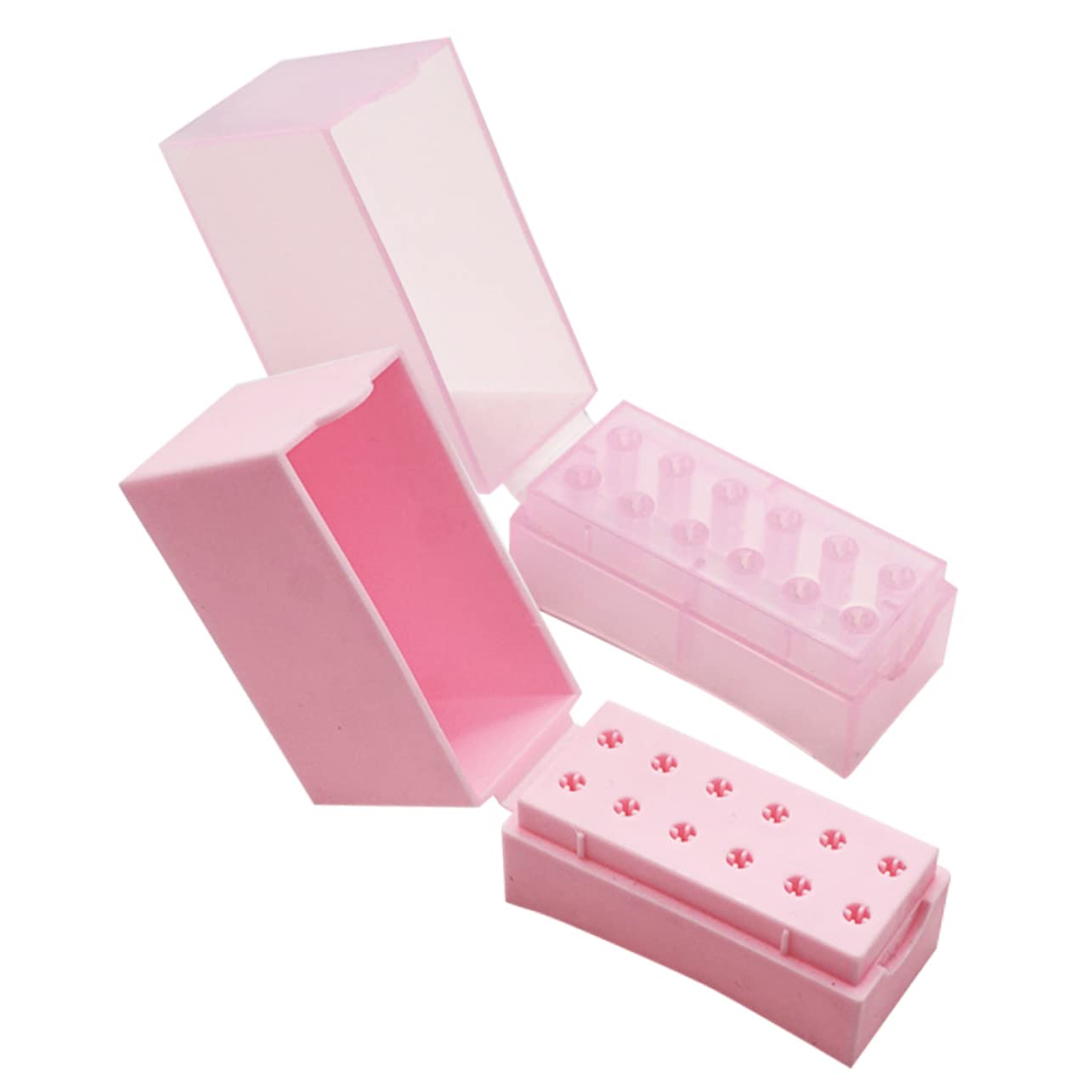 Healeved 8stücke Nagelbohrer Bit Aufbewahrungsbox Faltbarer Organizer Für Nagelbohrer Praktischer Aufbewahrungsständer Für Maniküre-zubehör Und Transparent
