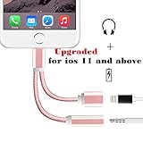 Seekermaker Braided 2 in 1 Lightning to 3.5mm Headphone Jack Adapter Charger Cable Converter For iPhone7 7plus