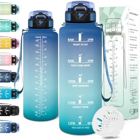 Motswedi Gourde 1,5l, Anti-Fuite, Gourde Sport, avec Marqueur de ...