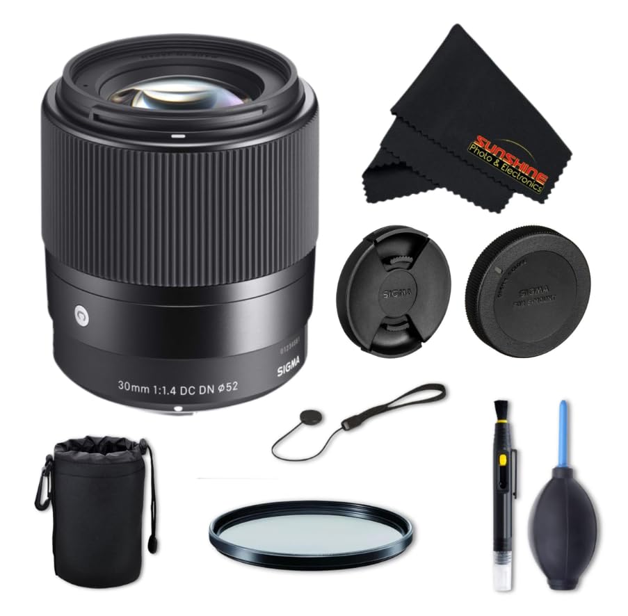 Image of Sigma 30mm f1.4 Contemporary DC DN Lens for Sony E with Sunshine Photo Advanced Bundle - 4 Years USA Manufacturer Warranty