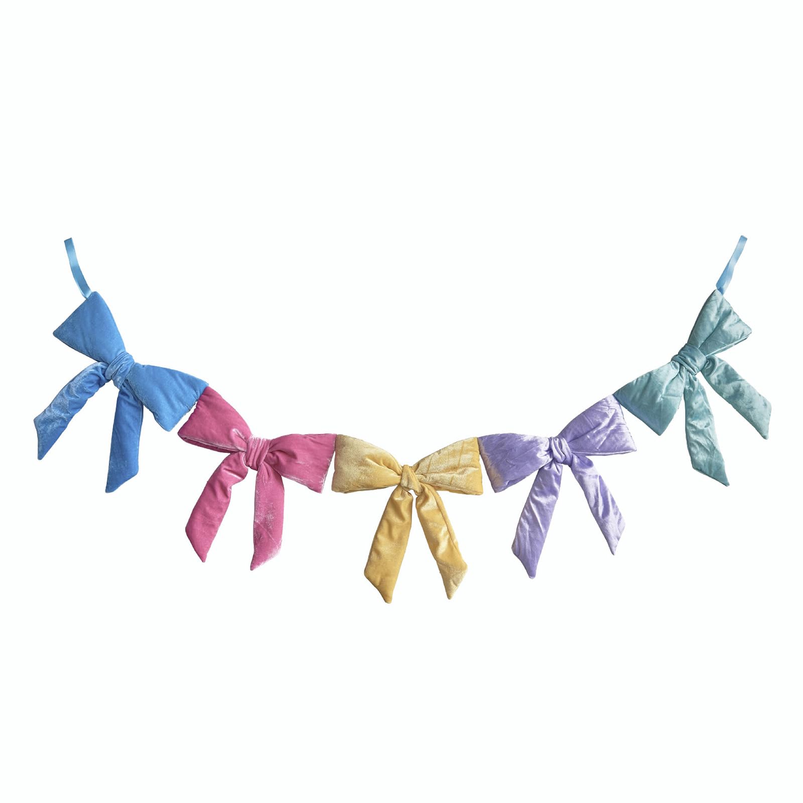 Tsophreniq 152cm Velvety Easter Bowknot Bunting Ready to Hanging for Festival Spring Season Home Fireplaces Staircase Decors Spring Party Decoration