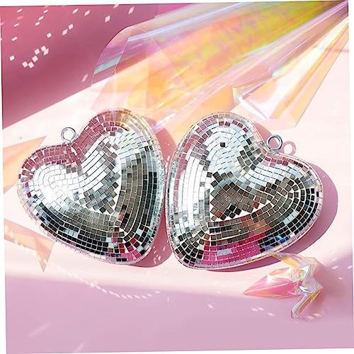 Bola espejada colgante en forma de corazón MERRYHAPY, decoración iridiscente para fiestas, discoteca y eventos miniatura 7