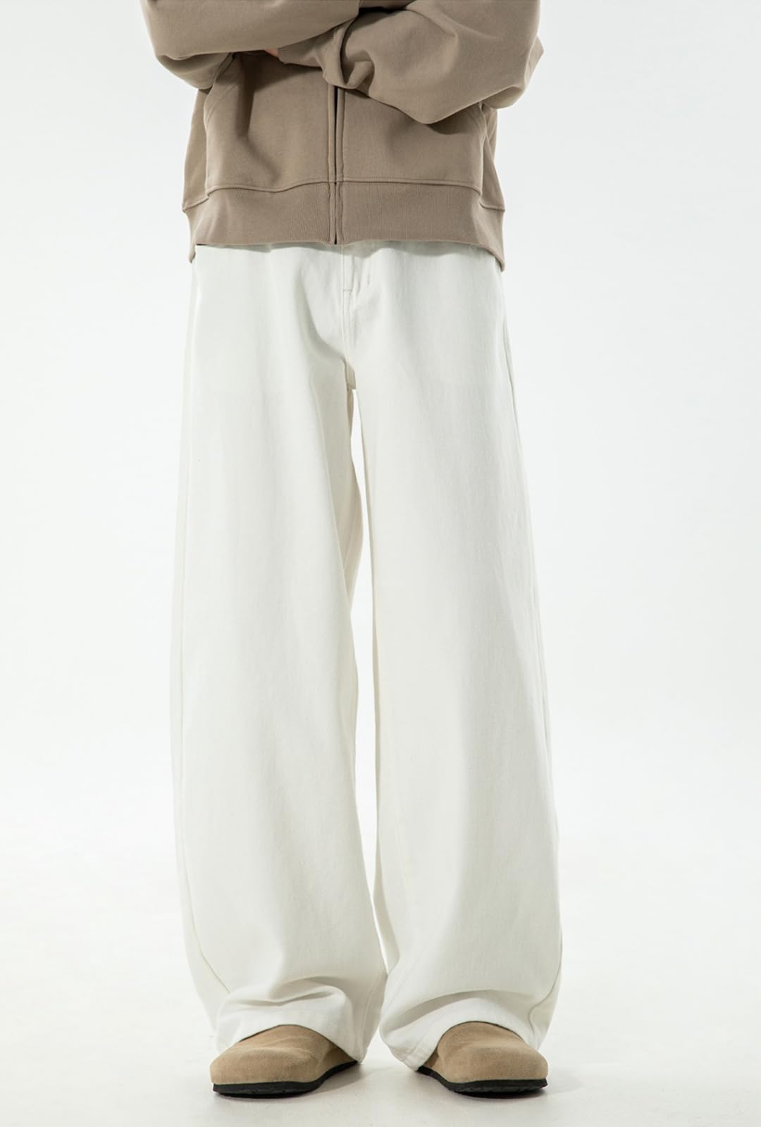 PADOLA Jeans Uomo Vintage Baggy Vita Elastica Pantaloni Lavoro Larghi Finitura Lavata Lavaggio Sbiadito Multi Tasche