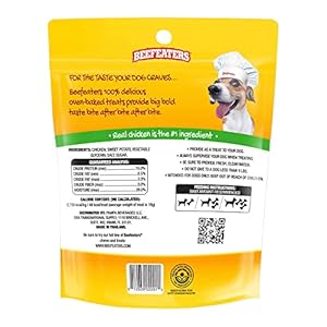 Beefeaters Canine Treats – Candy Potato Wrapped with Hen 28oz | Canine Meals No Corn/Wheat/Soy/Gluten | Low Fats, Grain-Free, Good for Coaching & Rewards | Canine Coaching Treats for All Canine Sizes