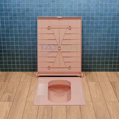 Image of Taxan Indian Toilet Seat Cover for Square Commode (21 Inch Orissa Pan) | Hard Plastic PP | Non Soft Close Toilet Lid with Easy Installation Kit | Green Finish | 56 x 42 cm | 2 Year Warranty