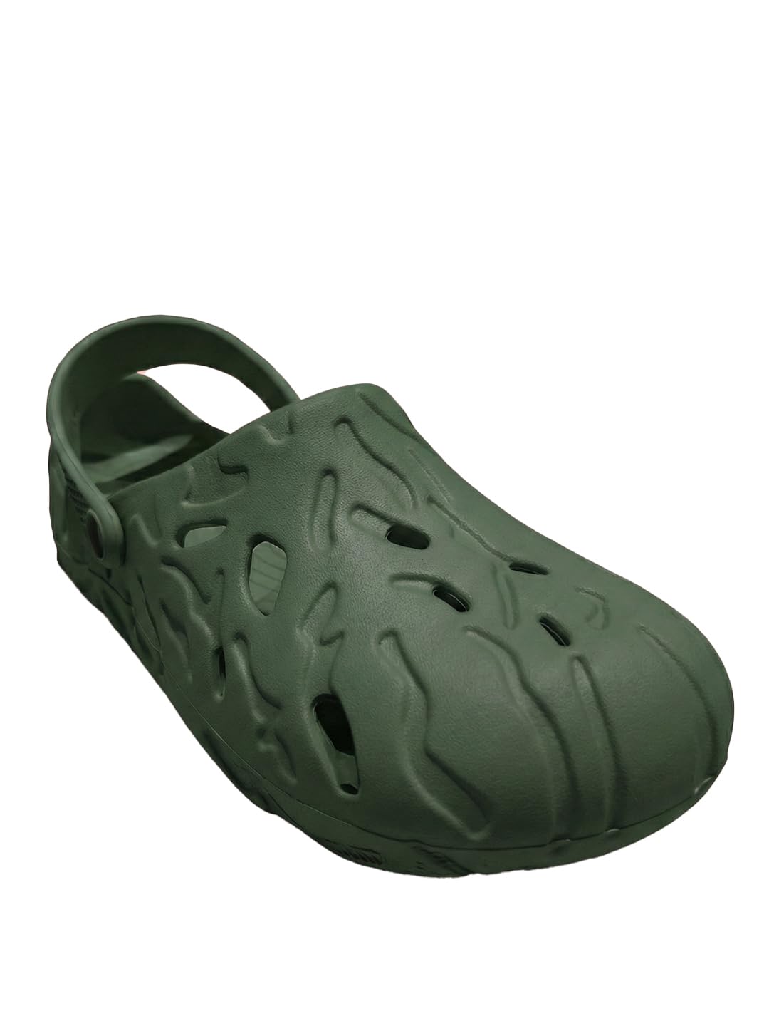 bigbanana Men Lightweight Olive Solid Crocs with Adjustble Back Strap-picture-55