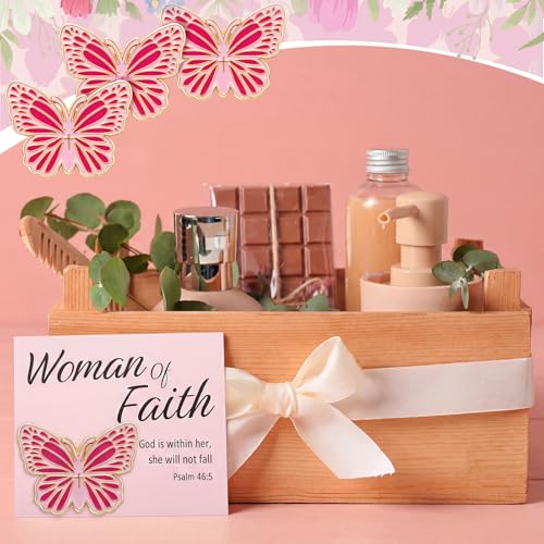 Image of Hoteam Chuch Gift for Woman of Faith Pins Butterfly Pink Bow Rose Christian Brooches Mom Church Woman Party Favor