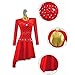 HYNNYH Red,S, Women's Latin Dance Skirt Ballroom Dancing Performance Dresses Mesh Splice Cha Cha Dancing Outfit Salsa Dance Clothes