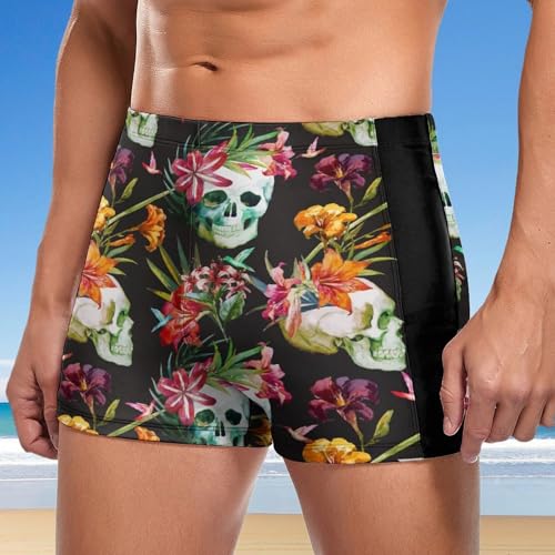 Swimming trunks homme séchage rapide à motif crânes