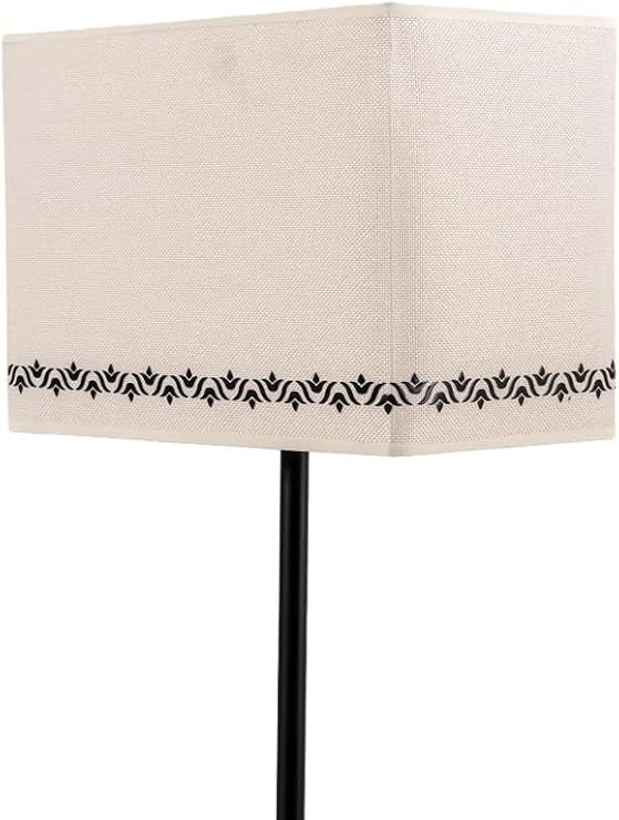 Marrien Corner Tulip Dikdörtgen Başlıklı Zemin Lambaderi, Modern Salon ve Oturma Odası Köşe Aydınlatması - Siyah - 145 cm – Ayaklı Lambader, Zemin Lambası, Okuma Köşesi için Modern Yer Lambası