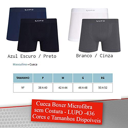 Kit 8 Cuecas Boxer Lupo Microfibra Box Sem Costura Adulto Masculino 436 (Multicor, G)