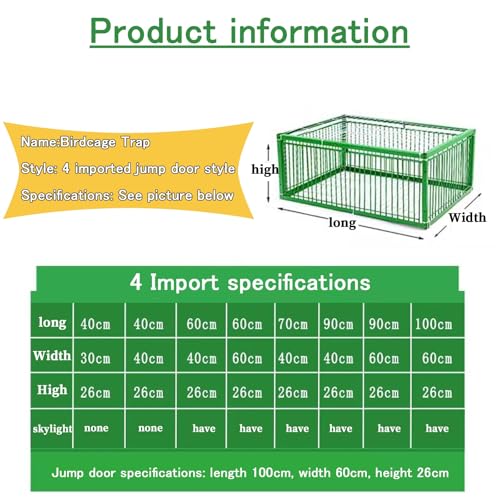 Jaula de trampa para pájaros, ligera, fácil de montar y limpiar, eficaz para palomas, cuervos, loros, solución de control de vida silvestre y control de plagas