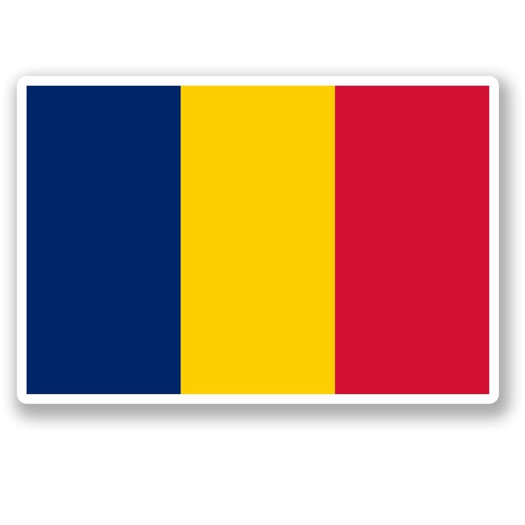 2 x 10cm/100mm Republic of Chad Flag Vinyl Sticker Decal Laptop Travel Luggage Car Bike Sign Fun #4595