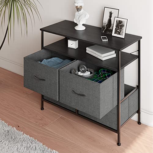 Jpnd Dresser With 4 Drawers Fabric Storage Drawer Unit, Furniture Storage Chest Tower Unit For Bedroom, Hallway, Closet, Office, Closets, Nursery Easy, Pull Fabric Bins (4 Drawers, Gray) #TOP3