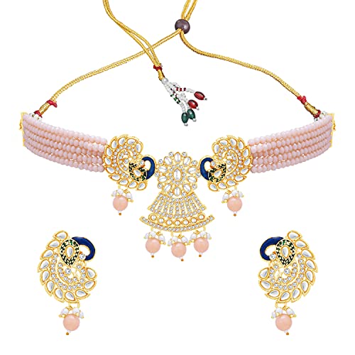 Image of Sukkhi Gold Plated Choker Necklace Set For Women