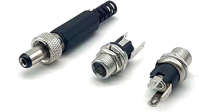 Conector Macho DC 2.5mm x 5.5mm con Enchufe y Adaptador Hembra miniatura 6