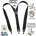 Hold-Up Suspender Company Casual Series Suspenders for Men In the Traditional Y-Back Style with USANo-Slip Clips (All Black YG)