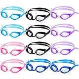 12 Pairs Kids Swimming Goggles No Leaking Swim Goggles Wide View Swim Glasses for Youth Children and...