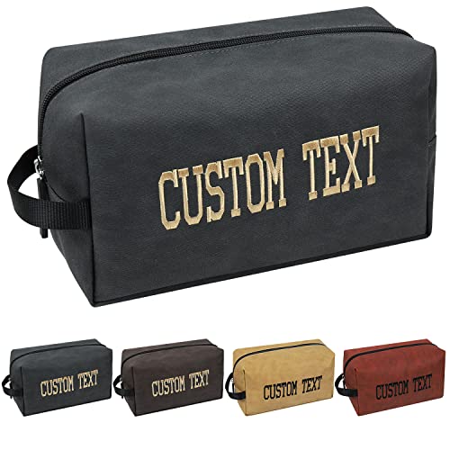 silkmilk Toiletry Bag,Customized Travel Bag with Your Own Text for Travel,Personalized Toiletry Bag Hanging Dopp Kit for Men Water Resistant Shaving Bag for Trave
