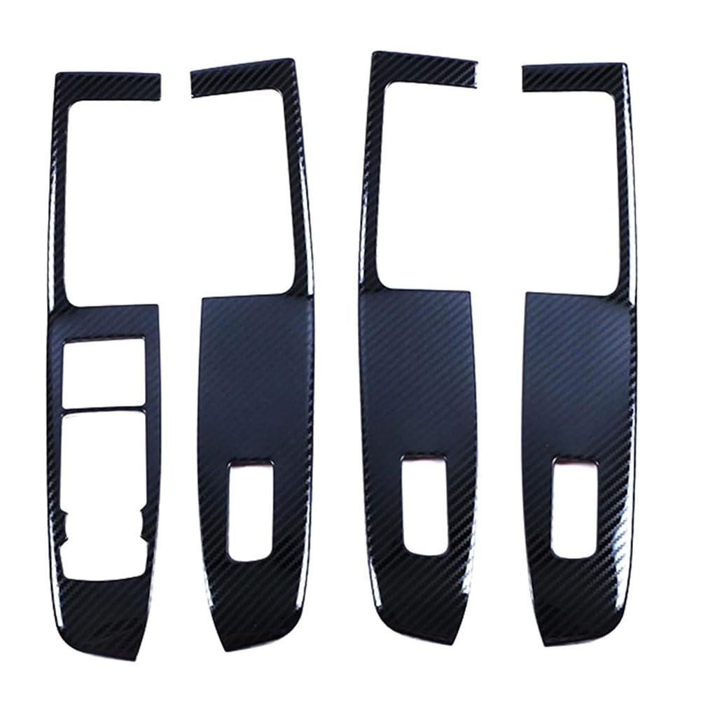 YHQKJ for Escape Kuga 2020 2021 Car Window Lift Panel Cover Trim, ABS Carbon Fiber Window Glass Switch Button Frame Stickers Interior Accessories