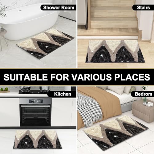 Image of Venice Soft Microfibre Solid Mat for Office /Floor /Home /Bathroom /Bedroom /Kitchen (40x60 cm) 2000 GSM Super Absorbent Anti-Skid Bath Mats (Pack of 1) Coffee