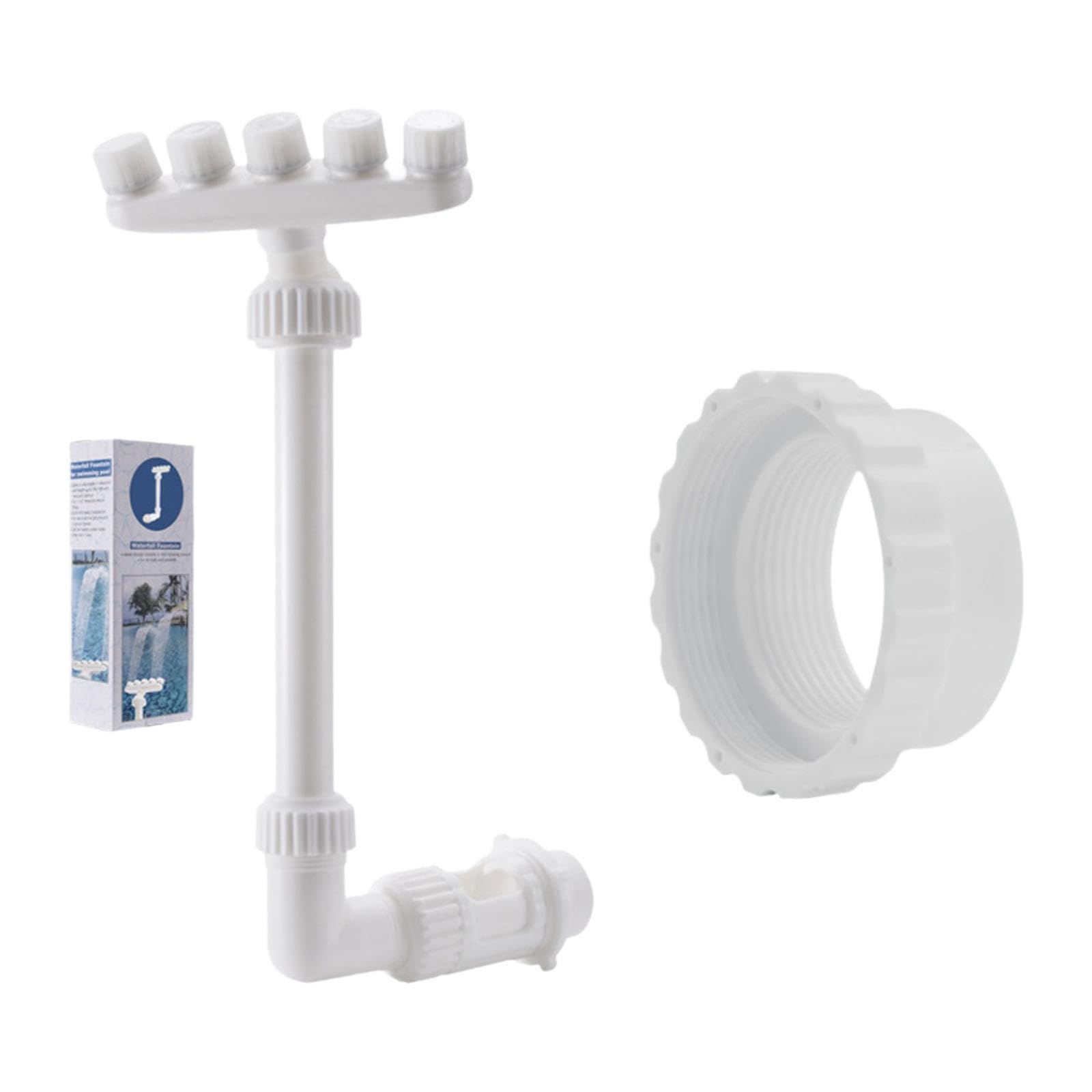 ATORSE Swimming Pool Waterfall Fountain Spray Fitting Replace Backyard 360 Rotating Double Layer Adapter-picture-47
