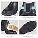 Athlefit Women's Chelsea Boots Fashion Lug Sole Chunky Heel Slip on Elastic Ankle Black Booties Size 9