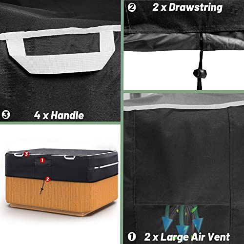 Hot Tub Cover, Spa Cover, Waterproof Spa Covers for Hot Tub, -Fit: 85 x 85 inch, 600D Heavy Duty Hot Tub Covers… - Image 5
