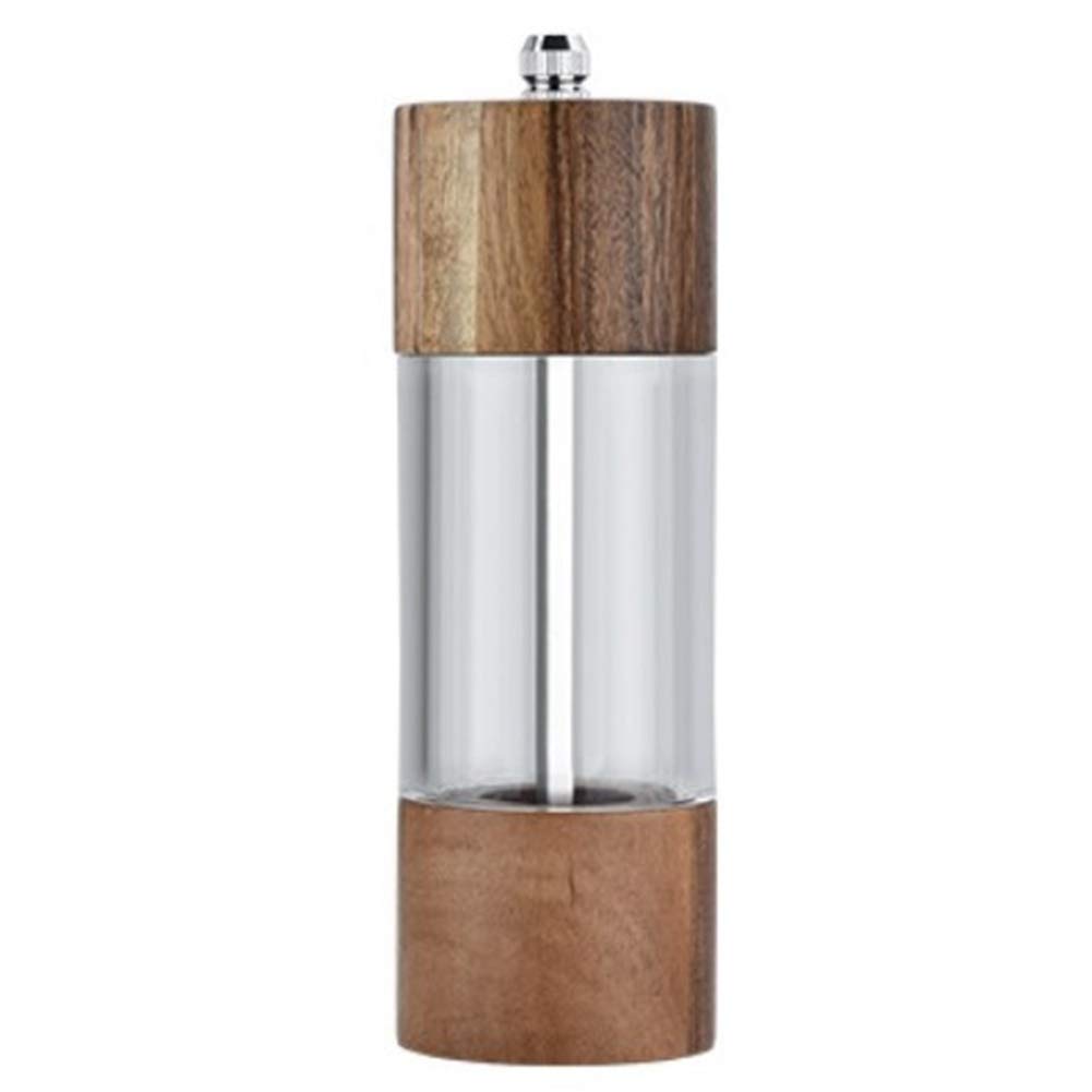 CTRLZS Pepper Grinder Transparent Pepper Mill Salt Grinding Ceramic Core Multipurpose Seasoning Bottle Cruet 6 Inches
