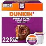 Dunkin' Turtle Love Dark Roast K-Cup Pods, 22 Count, Caramel Pecan Chocolate Flavor, Caffeinated, Kosher