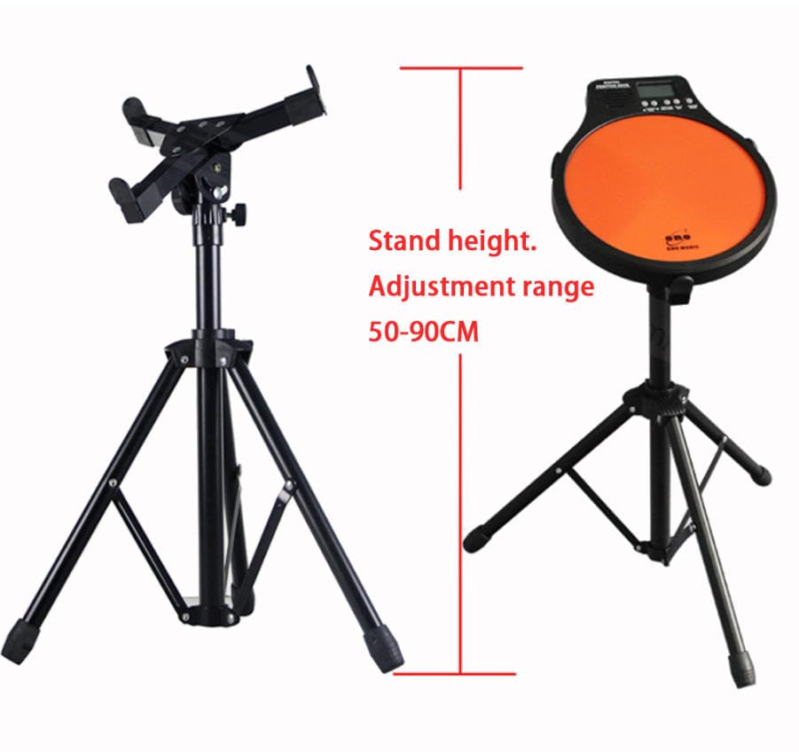 Pad de batería electrónica tonta metrónomo,almohadilla de práctica de batería portátil de 12 pulgadas,soporte plegable ajustable en altura,con baquetas bolsa de batería tonta bolsa de soporte
