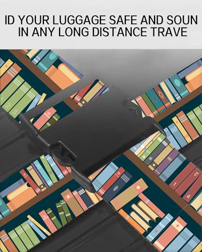 Image of Luggage Straps for Suitcases, Adjustable Travel Belt, Durable Wide Luggage Strap, Cute Suitcase Strap Identifiers with Buckle, Bag Straps for Luggage, Cute Book Pattern