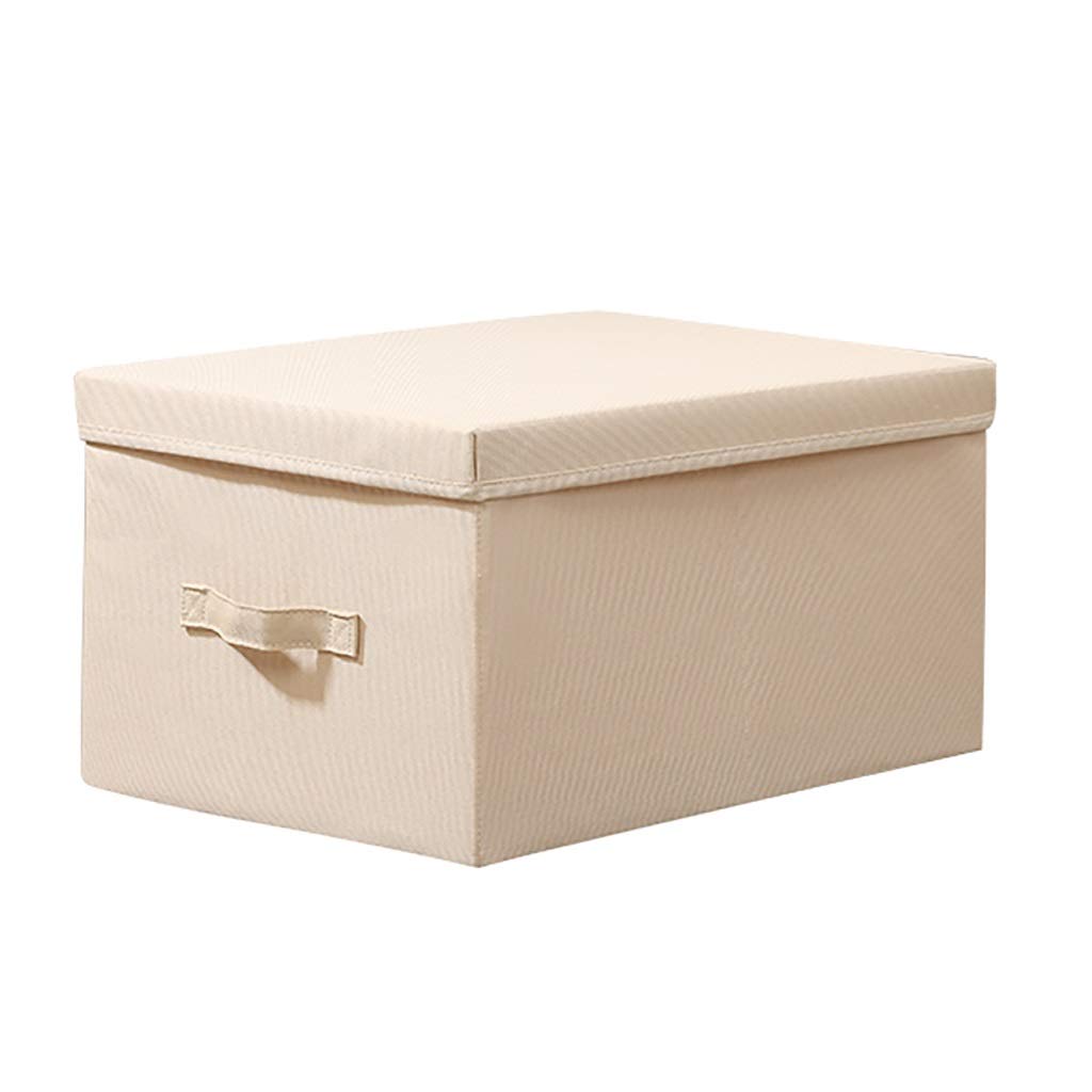 ETRGFTHU Storage Box Wardrobe Fabric Folding Oxford Cloth Household Drawer Type Large Book Storage Folding Dustproof Multifunctional Use(Beige,38.5x25x18cm)