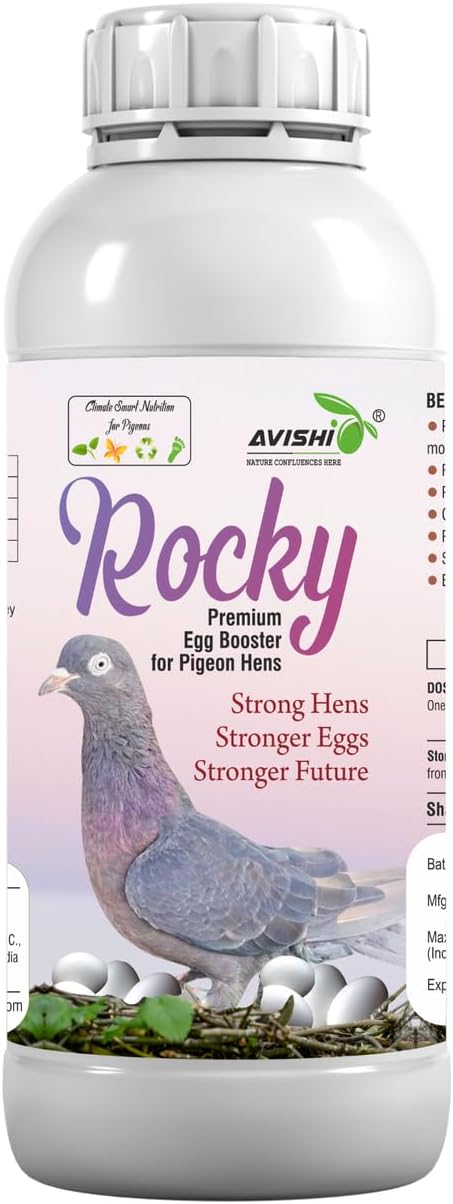 Avishi Rocky Egg Booster for Pigeon Hens 100 ML – Bioavailable Calcium, Phosphorus, Magnesium, Boron & Vitamin D3 – Supports Egg Quality, Shell Strength & Laying Frequency in Breeding