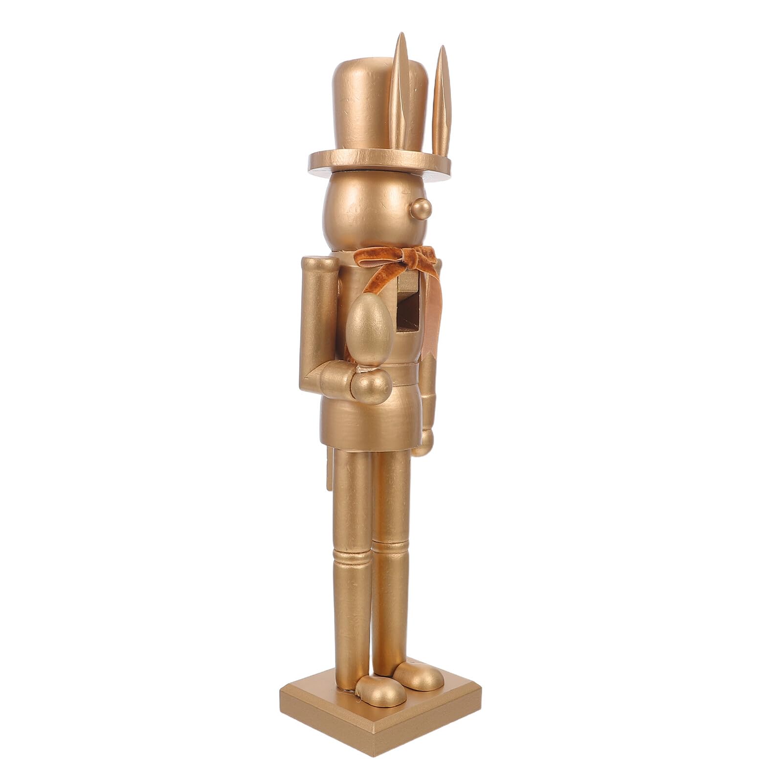 Casse-Noisette Lapin en Bois Massif Toyvian Or 38,5 Cm, Cadeau Idéal pour Fêtes de Pâques