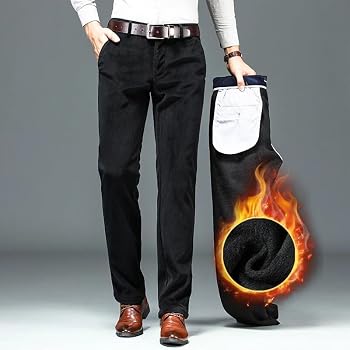 Pantaloni Uomo In Velluto A Coste Con Interno Pile - Casual, Comodi, Caldi, Per Inverno E Tutti I Giorni