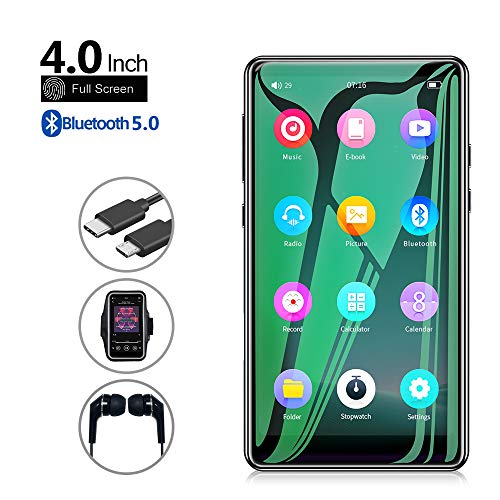 Mp3 Player with Bluetooth 5.0,Tengsen 16GB 4.0" Full Touchscreen HD Video Mp4 Mp3 Music Player with Speaker,Portable HiFi Sound with FM Radio, Voice Recorder, E-Book, Sport Pedometer,Support TF Card - Thumbnail 5