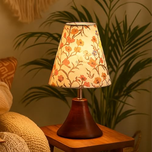 SOLAZA® Wooden Bedside Table Lamp for Bedroom & Living Room(14 In...