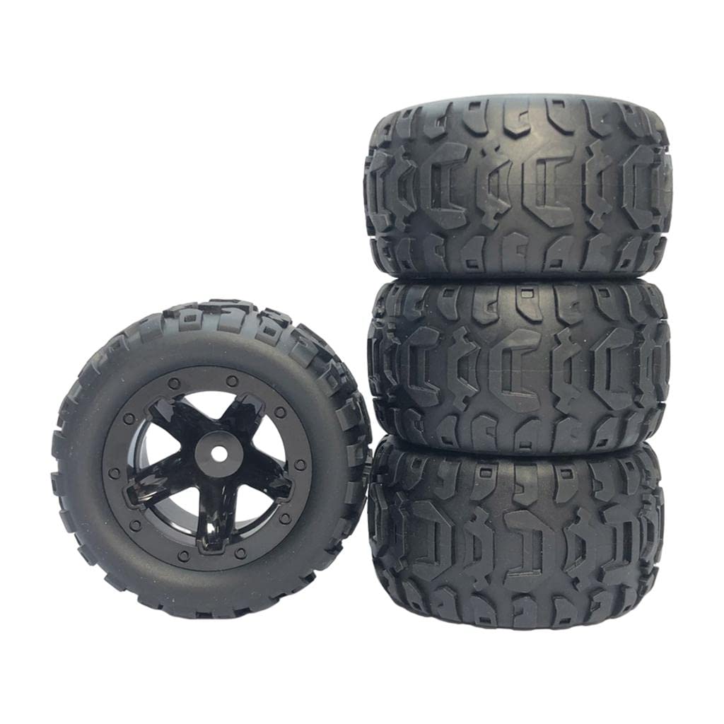 4 Piezas Neumáticos RC Car Ruedas Repuesto Llantas Goma Accesorio Mejorado para Coche Modelo Todoterreno Y Camión Adecuado para Reemplazo