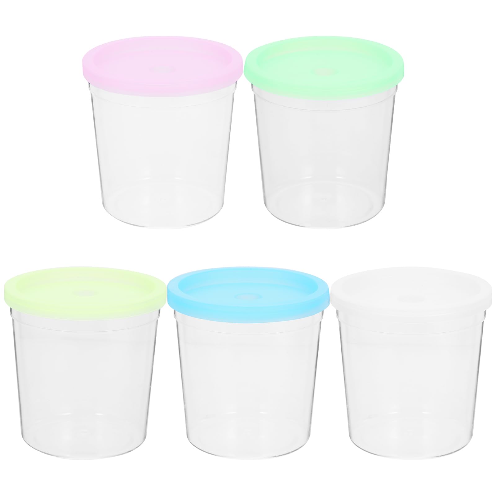 LALAFINA 12pcs Plastic Betta Fish Cups with Lids, Jellyfish Cup Hatching Container Versatile Flower Arrangement Fish Farming Bowl, Random Color: Teacups