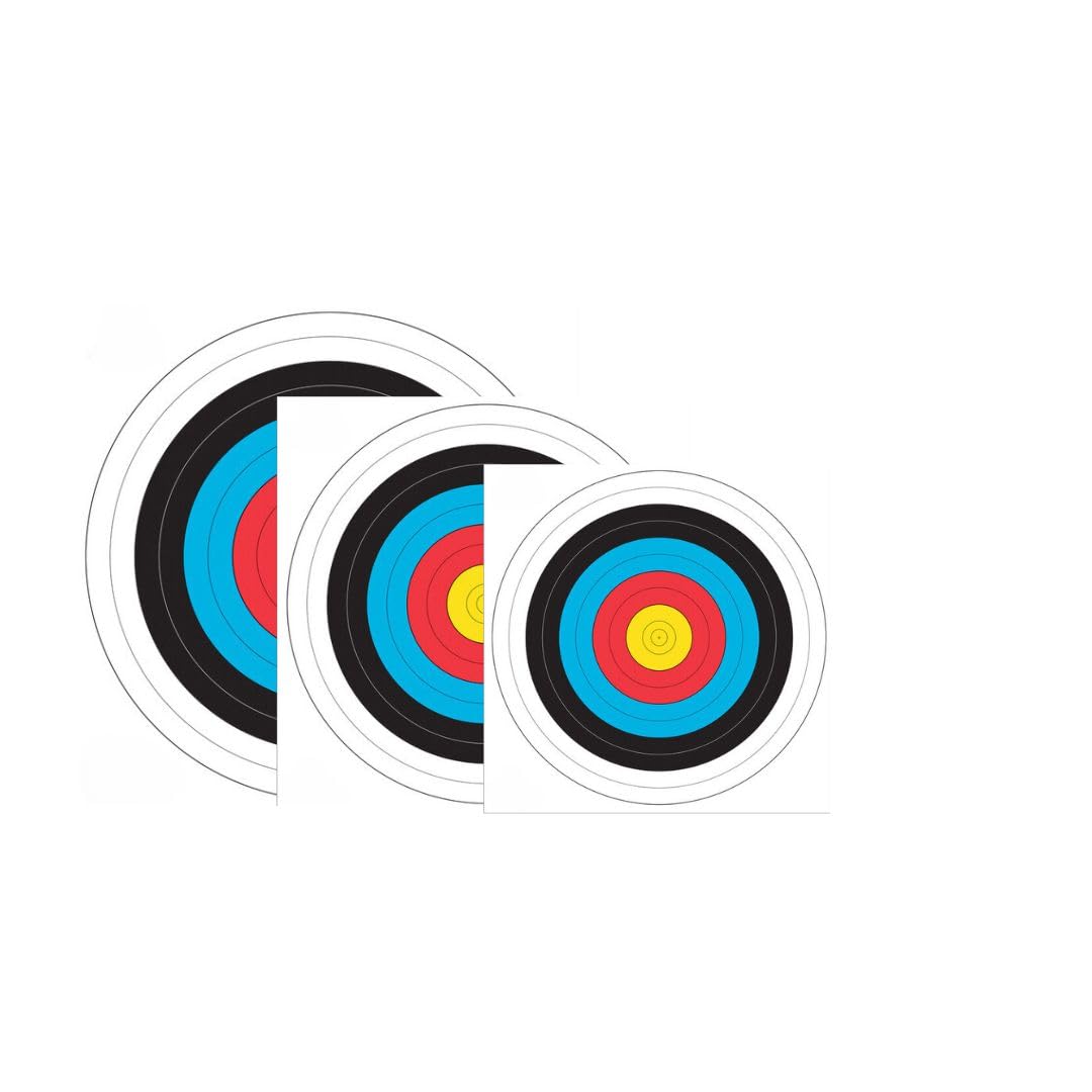YAK Archery Lot de 8 cibles de tir à l'arc – 3 tailles (80, 60, 40) avec 4 clous ASES – Résistant aux intempéries et durable